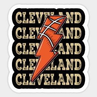 Funny Sports Cleveland Proud Name Basketball Classic Sticker